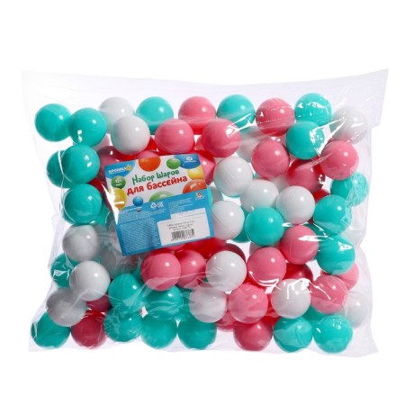 A set of balls for the pool, 100 pcs, diameter - 5 cm, colors: pink, white, tifani