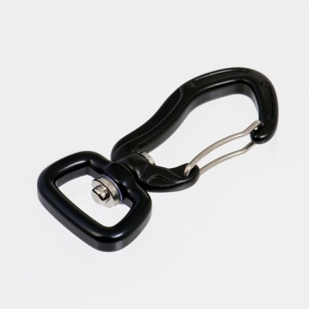 Carabiner with a latch and a swivel, 7x3 cm, 700 kg, black-3