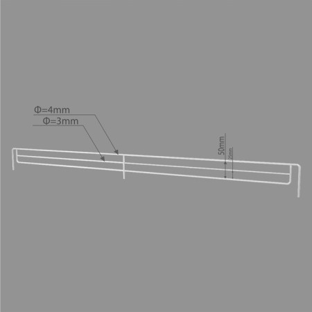 Small side fence for a shelf 500, H-50 mm, zinc-2
