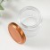 Bank for candles glass with a "vertical strips" lid is a transparent 150 ml 6.5x6.5x6.5 cm