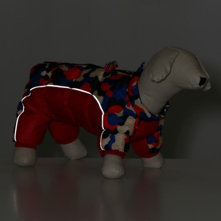 The jumpsuit printed with the lock on the back, size 10 (DS 25 cm, OG 34 cm, Osh 24 cm), red-8