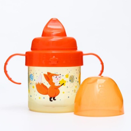 Children's jacket with hard -spout “Foxes. Mothers and babies ", 150 ml., With pens, orange color-3