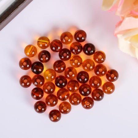 Decor for creativity plastic "Beads Amber" 20 g (set 35 pcs)