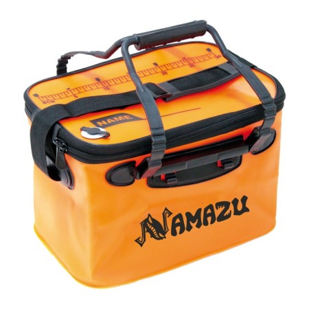 Bag-kan namazu folding with 2 handles, size 40x24x24. PVC material, orange color