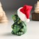 Souvenir ceramics "Green clay dragon in the New Year's cap" 5.8x5x7.5 cm
