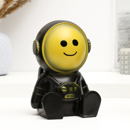 Cosmonaut Piggy bank Black with yellow, 20cm