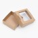 Self -charged box, with a window, craft, brown, 16 x 16 x 6 cm