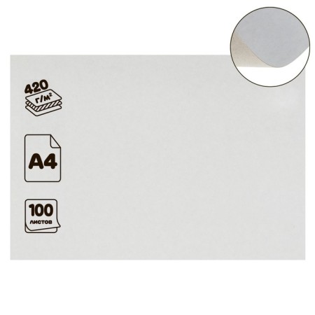 Cardboard chrome-ersatz, A4 (21 x 30 cm), 420 g/m2, "Ladoga", non-nominated, 0.6 mm