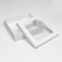Gift folding box, packaging, lid is, with a window, white, 30 x 30 x 8 cm
