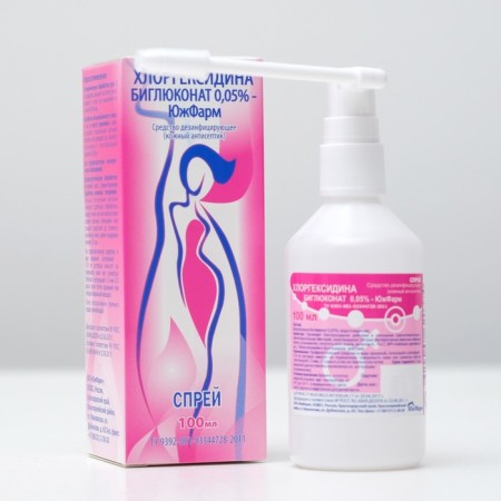 Chlorhexidine "South -Fram", Biglukonat 0.05%, with a spray, 100 ml