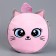 Baby plush backpack for a girl, round "kitten", 18 × 18 cm