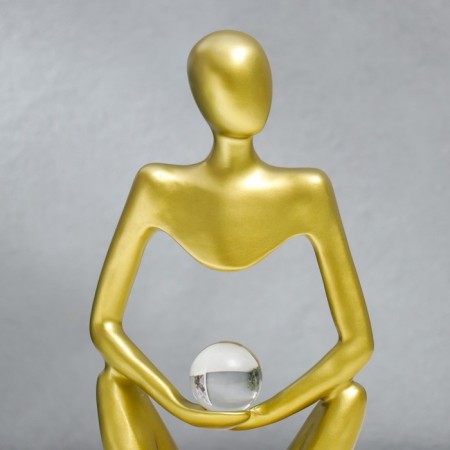 Polystone souvenir "Abstraction - openness, with a ball" gold 24x7.5x11 cm-4