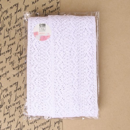 Knitted lace, 115 mm × 10 ± 1 m, white color-3