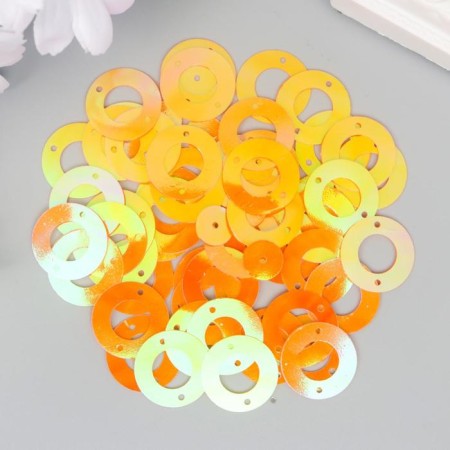 Sequins "Circle in the ring" Orange set 30 g d = 2 cm-1