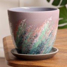 Pot Flower painting Lilac Crocus No. 2, 1.4 L, D - 14.9 cm