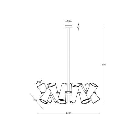 Suspended lamp GIRO 14x50W GU10-4