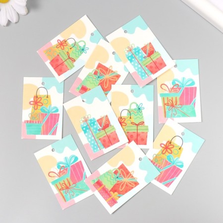 Cardboard "Gifts. Color" set 10 pcs (5 types) 4x6 cm-1
