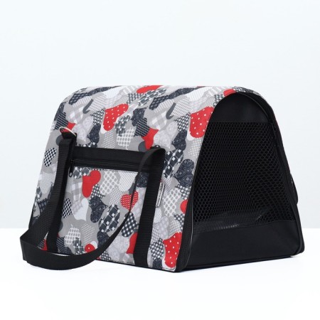Bag - Animal carrying "Print", size S, 39 x 23 x 27 cm, hearts-2