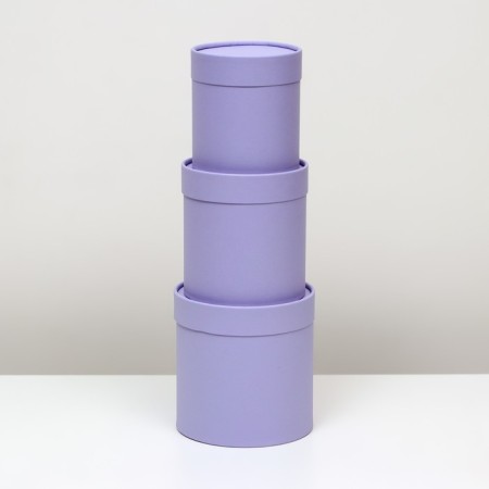 Set of round boxes 3 in 1, "Lilac", 16x16, 14x14, 12x12 cm-3