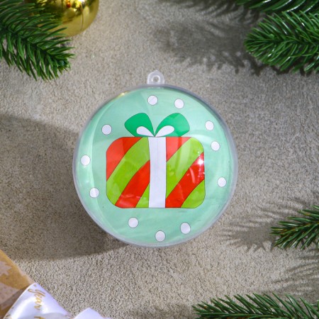 Christmas tree decoration for coloring "Gifts" Size: 8 cm; 2 pcs., Brush