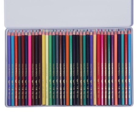 Pencils 36 colors in a metal pencil case, sharpened-2