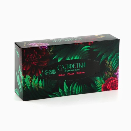 Paper napkins in the box "Botanika", 100 pcs, two -layer-1