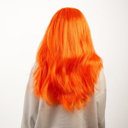 Carnival wig, long straight hair, orange color, 120 g-4