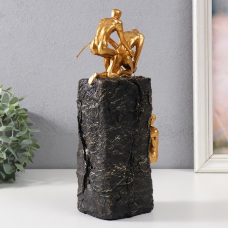 Souvenir Polystone "Mountains choose strong" gold 13x8x28 cm-2