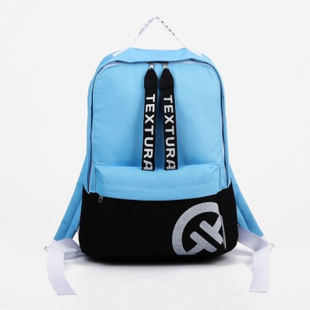 Youth backpack from lightning textiles, 1 pocket, textura, black/blue color