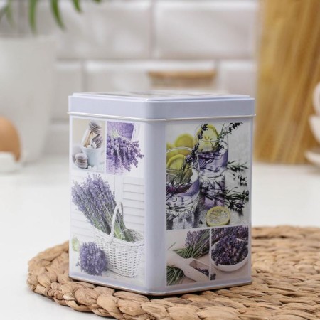 Bank with a lid for bulk products "Lavender-3", 860 ml, 8.7 × 8.7 cm, h = 11.4 cm