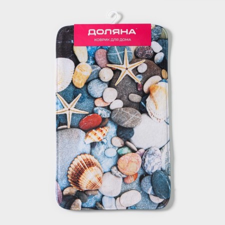 Bath and toilet rug of the “shells on pebbles”, 45 × 75 cm-7