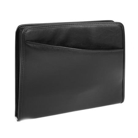 Business folder, artificial leather, 360 x 260 x 30 mm, 3 hotels with a zipper pocket, 6d81 "lux", black-3