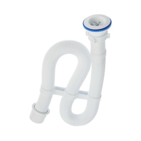 Hofrosiphon ORIO AS-7011, 1 1/2 "x40/50 mm, with a plastic grill d = 70 mm, l = 1000 mm, white