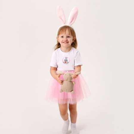 Carnival set "Sweet Bunny": T -shirt, Skirt, Running, Thermonacleka, Height 110-116 cm-4