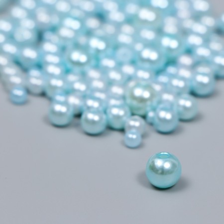 Beads for creativity plastic "Round. Blue sky" d = 3-8 mm, set 10 grams-1