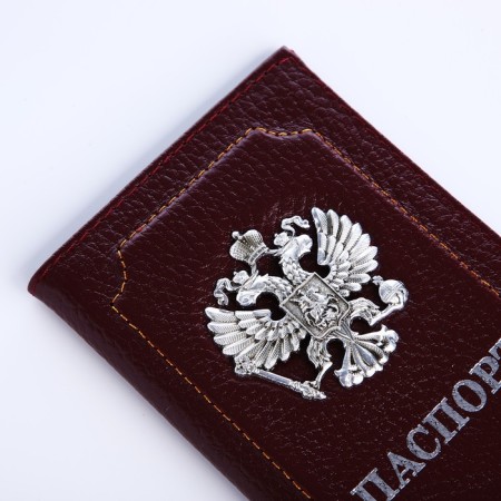 Cover for passport, burgundy color-4