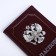 Cover for passport, burgundy color
