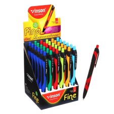 A set of ballpoint pens 36 pieces, 0.1 mm, automatic Vinson, oil blue rod, rubberized body