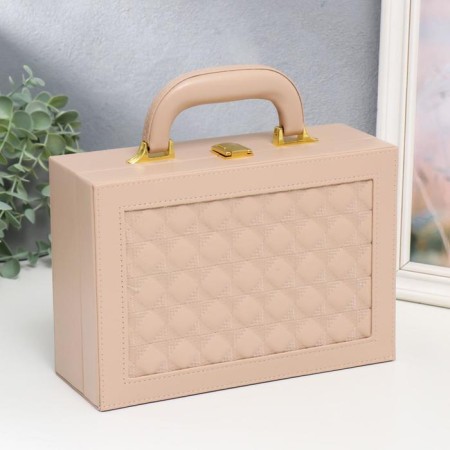 Casket to the leatherette to decorating the suitcase "Large cell" beige 9x25x17 cm