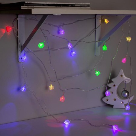 Garland “thread” 5 m with nozzles “melting cubes”, ip20, transparent thread, 20 LED, glow of multi (RG/RB), blinking, 220 V-3