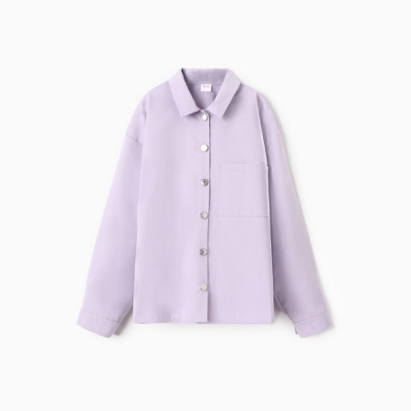 Children's shirt minku: jeans collection, lavender color, height 158 ​​cm