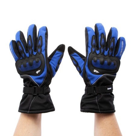 Motorcycle gloves, winter, size XL, blue-1