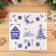 A set of stickers on the windows "New Year" blue, Christmas tree, house, 37 x 37 cm