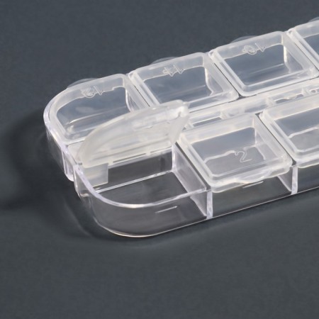 Organizer for decor, 12 cells, 13 × 5.3 × 1.3 cm, the color is transparent-4