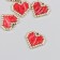 Decor for creativity metal, enamel "Red Heart. Pixels" gold 0.2x1.6x1.5 cm