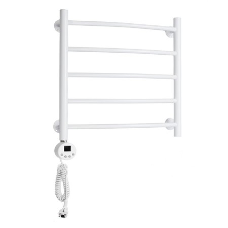 Domoterm electric heated towel rail "Calipso" P5, 500x500 mm, left, white matte