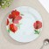 Plate ceramic dessert shade "poppies", d = 19 cm, white color
