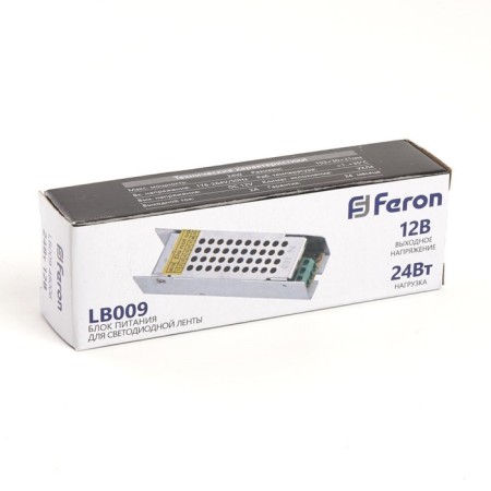 Electronic transformer for 12 W LED tape, Feron, LB009, 2A, 24 W-3