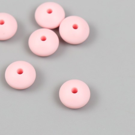 Busina silicone "flattened" pink lavender d = 1.2 cm