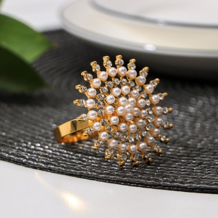 Ring for the clip "Pearls", 5.5 × 5 cm, gold color